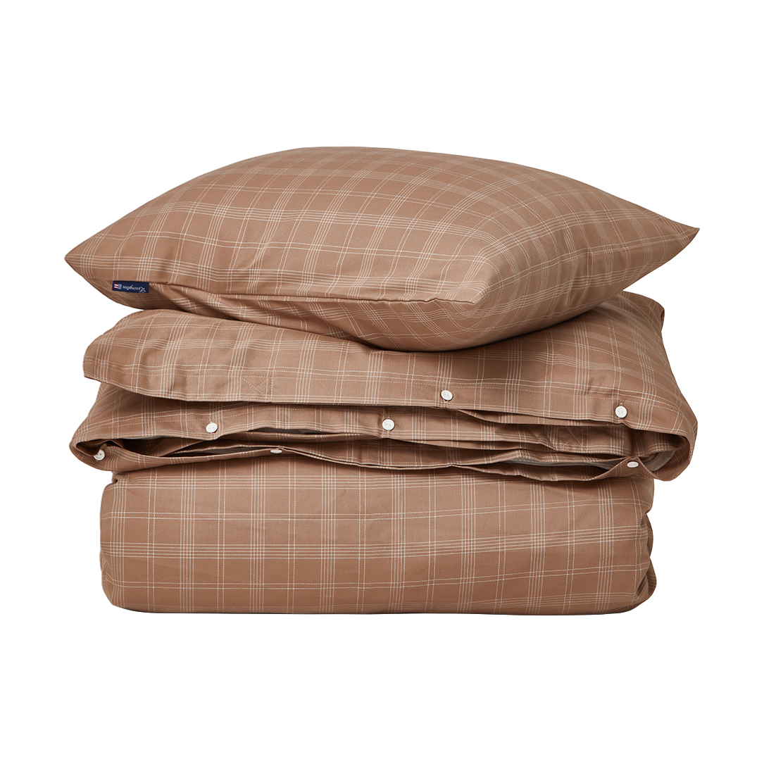 Lexington Checked Pin Point Oxford Bettwäsche-Set 150x210 cm Brown