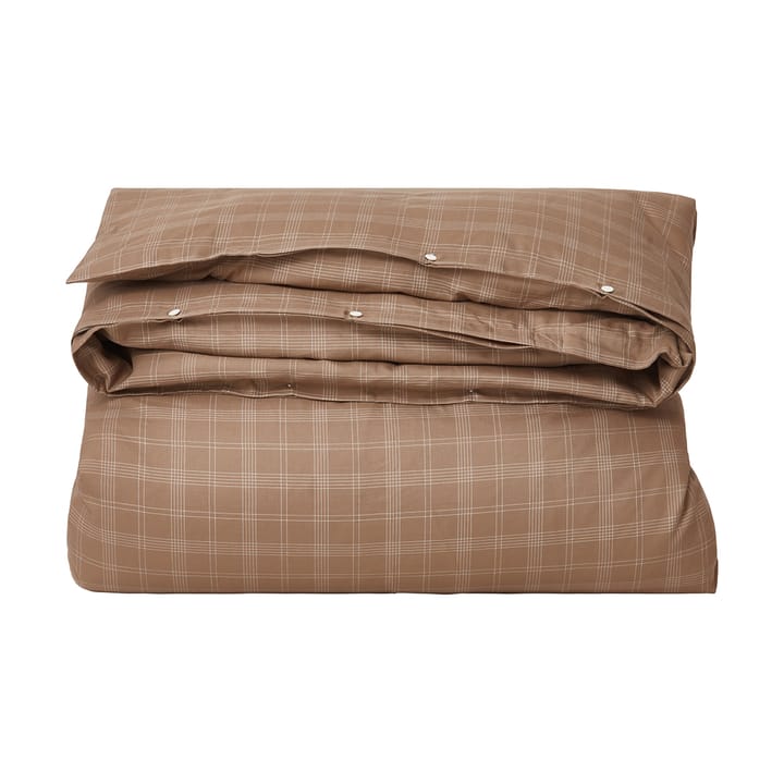 Checked Pin Point Oxford Bettwäsche-Set 150x210 cm, Brown Lexington