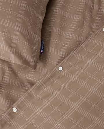 Checked Pin Point Oxford Bettwäsche-Set 150x210 cm - Brown - Lexington