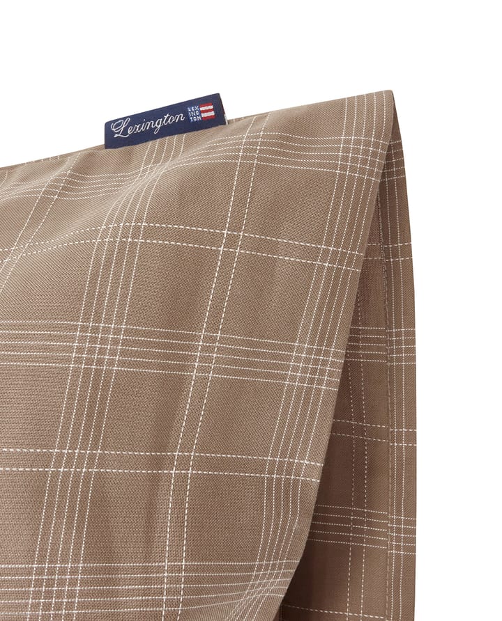 Checked Pin Point Oxford Kissenbezug 50x90 cm, Brown Lexington