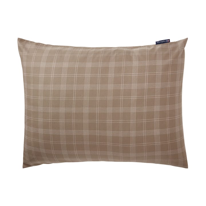 Checked Pinpoint Oxford Kissenbezug 50x60cm - Brown - Lexington