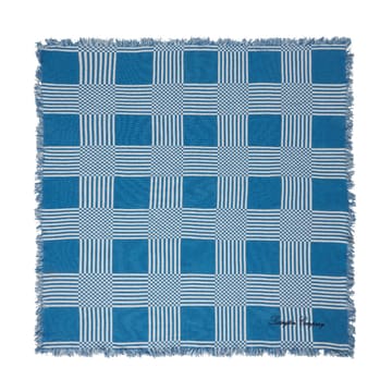 Checked Recycled Cotton Picknickdecke 150x150 cm - Blue - Lexington