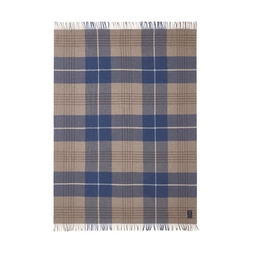 Checked Recycled Wool Decke 130 x 170cm - Denim blue-beige - Lexington