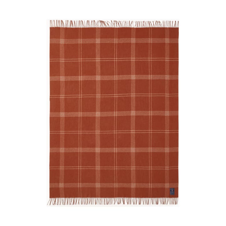 Checked Recycled Wool Decke 130 x 170cm, Rust-white Lexington