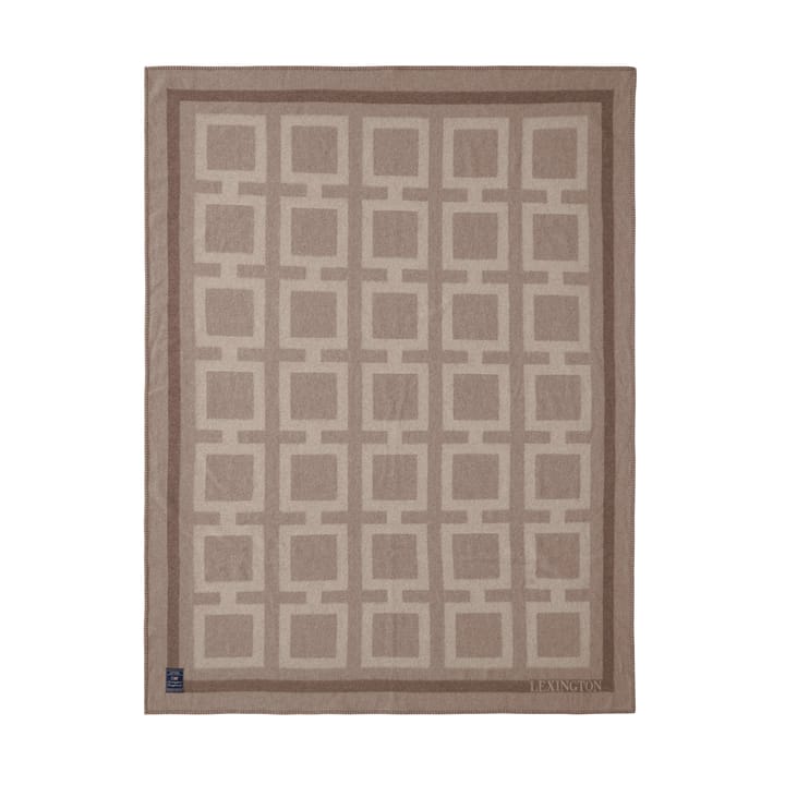 Grafische Recycled Wolldecke 130x170 cm, Light beige Lexington