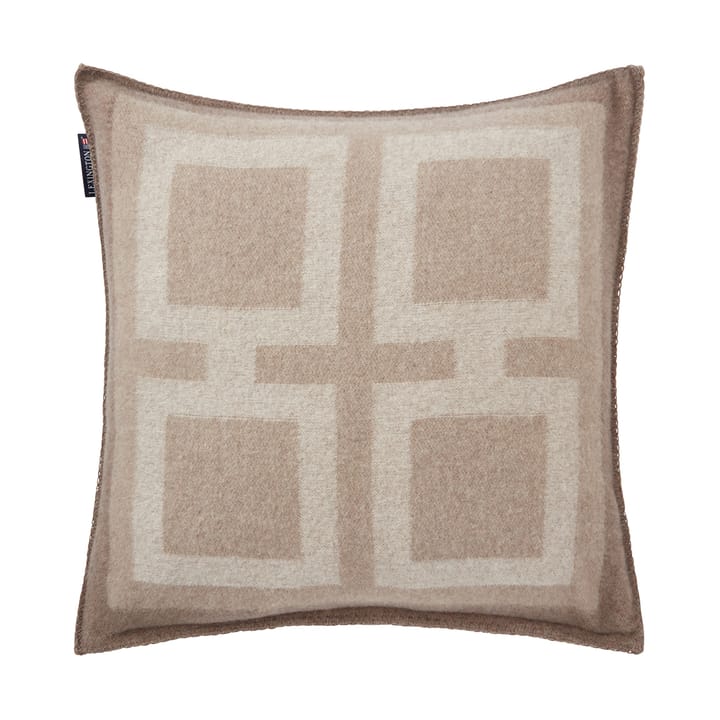 Grafische Recycled Wool Kissenbezug 50x50 cm, Light beige Lexington