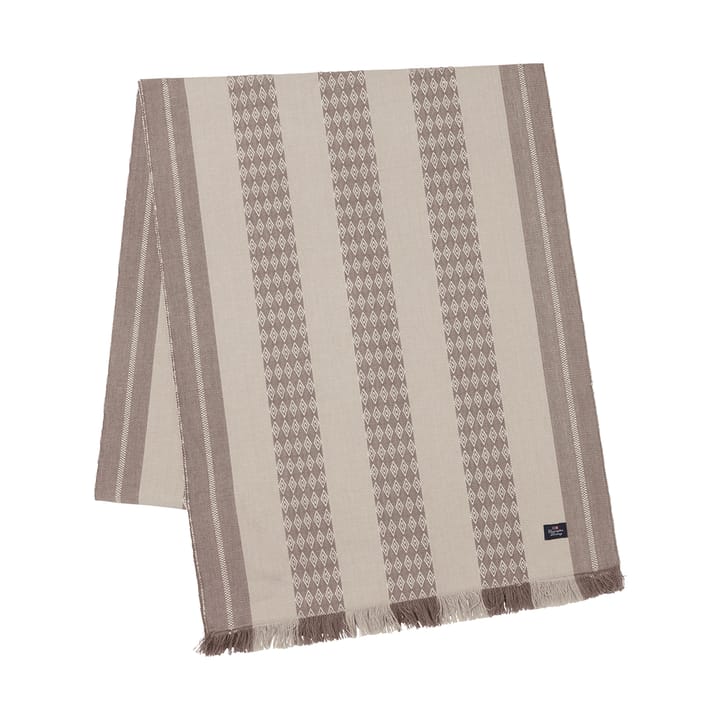 Jacquard Striped Tischläufer 50x350 cm - Beige - Lexington