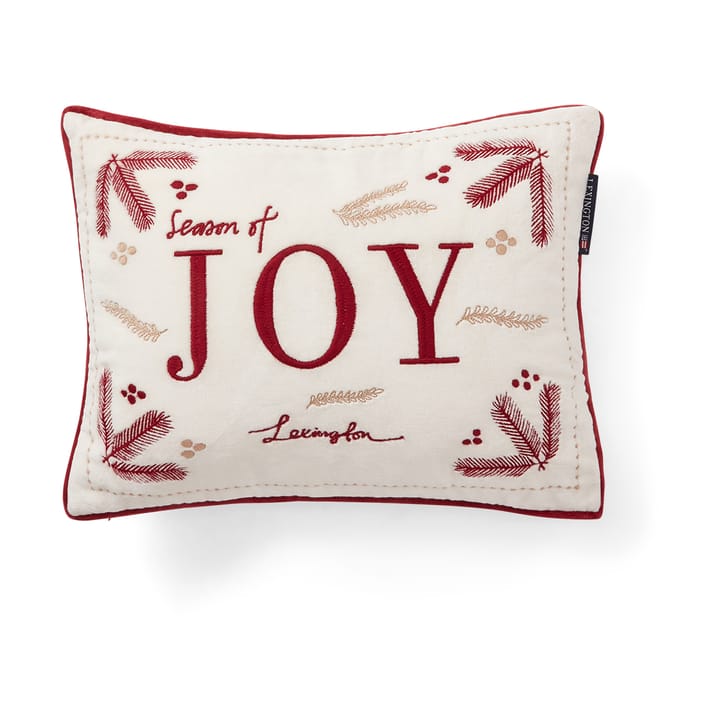 Joy Organic Cotton Velvet kissen 30x40 cm - Weiß-Rot - Lexington