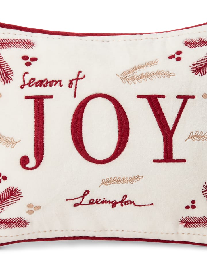 Joy Organic Cotton Velvet kissen 30x40 cm, Weiß-Rot Lexington