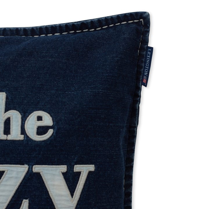 Lazy Days Denim Twill Cotton Kissenbezug 50 x 50cm, Denim blue Lexington