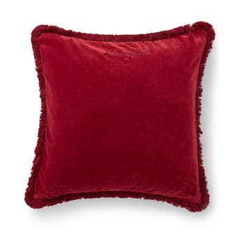 Organic Cotton Velvet Kissenbezug mit Fransen 50x50 cm - Rot - Lexington