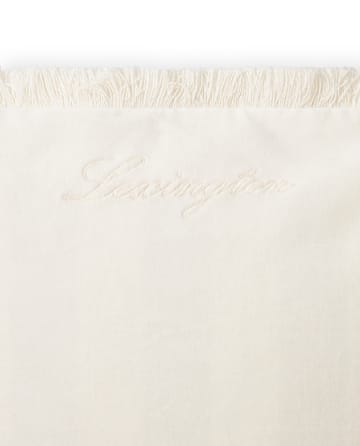 Organic Cotton Velvet Kissenbezug mit Fransen 50x50 cm - Weiß - Lexington