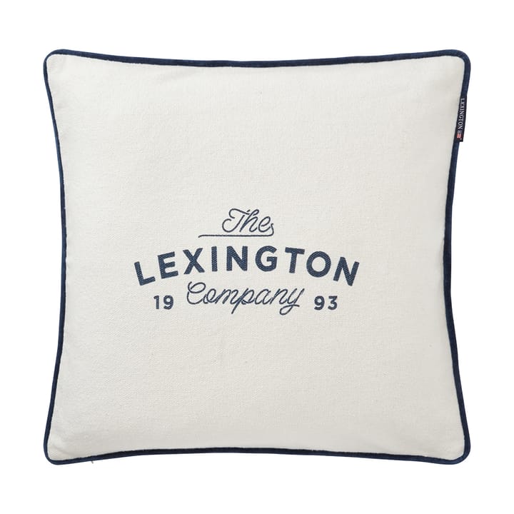 Printed Logo Recycled Cotton Kissenbezug 50x50 cm, White Lexington