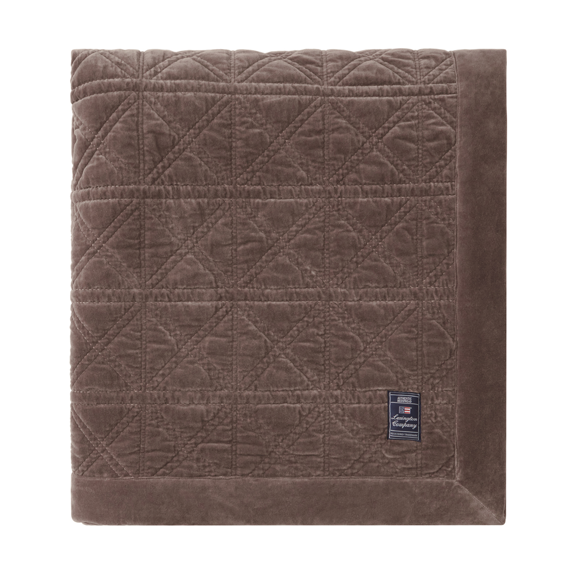 Lexington Rattan Quilted Velvet Überwurf 160x240 cm Brown