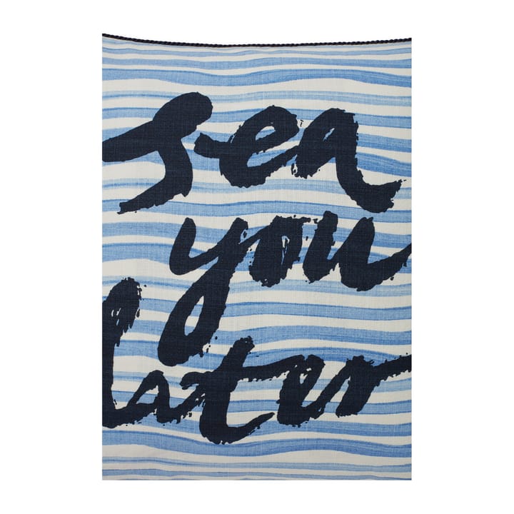 Sea You Later Cotton Canvas Kissenbezug 50 x 50cm, White-blue Lexington