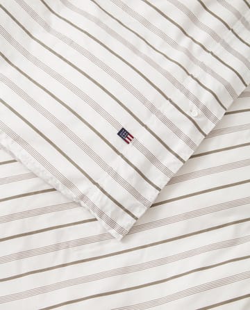 Striped Cotton Poplin Kissenbezug Bettwäsche-Set 150x210 cm - White - Lexington