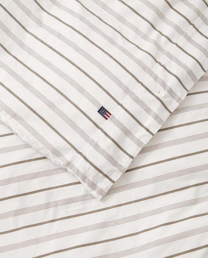 Striped Cotton Poplin Kissenbezug Bettwäsche-Set 150x210 cm, White Lexington