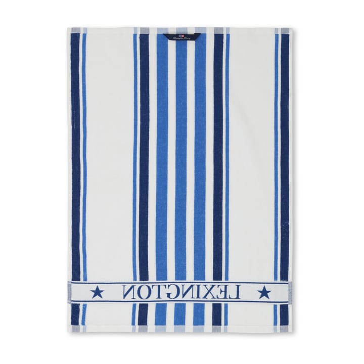 Striped Cotton Terry Geschirrtuch 50 x 70cm, White-blue Lexington