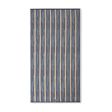 Striped Cotton Velour Badehandtuch 100 x 180cm - Blue-white-oat - Lexington