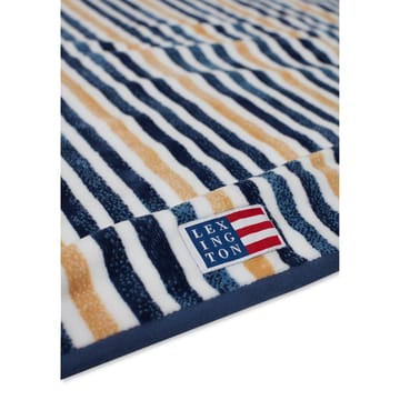 Striped Cotton Velour Badehandtuch 100 x 180cm - Blue-white-oat - Lexington