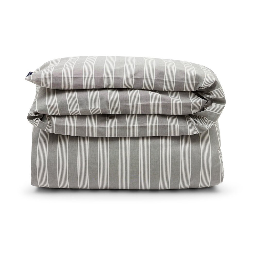 Lexington Striped Lyocell Cotton Deckenbezug 150 x 210cm Gray-white