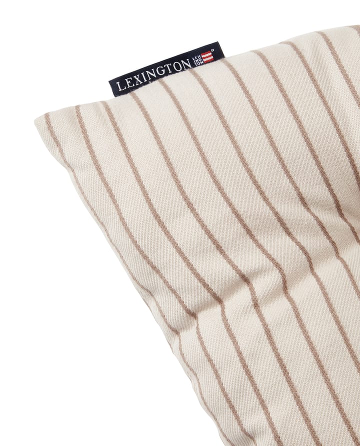 Striped Recycled Cotton Sitzkissen 40x40 cm, Beige Lexington