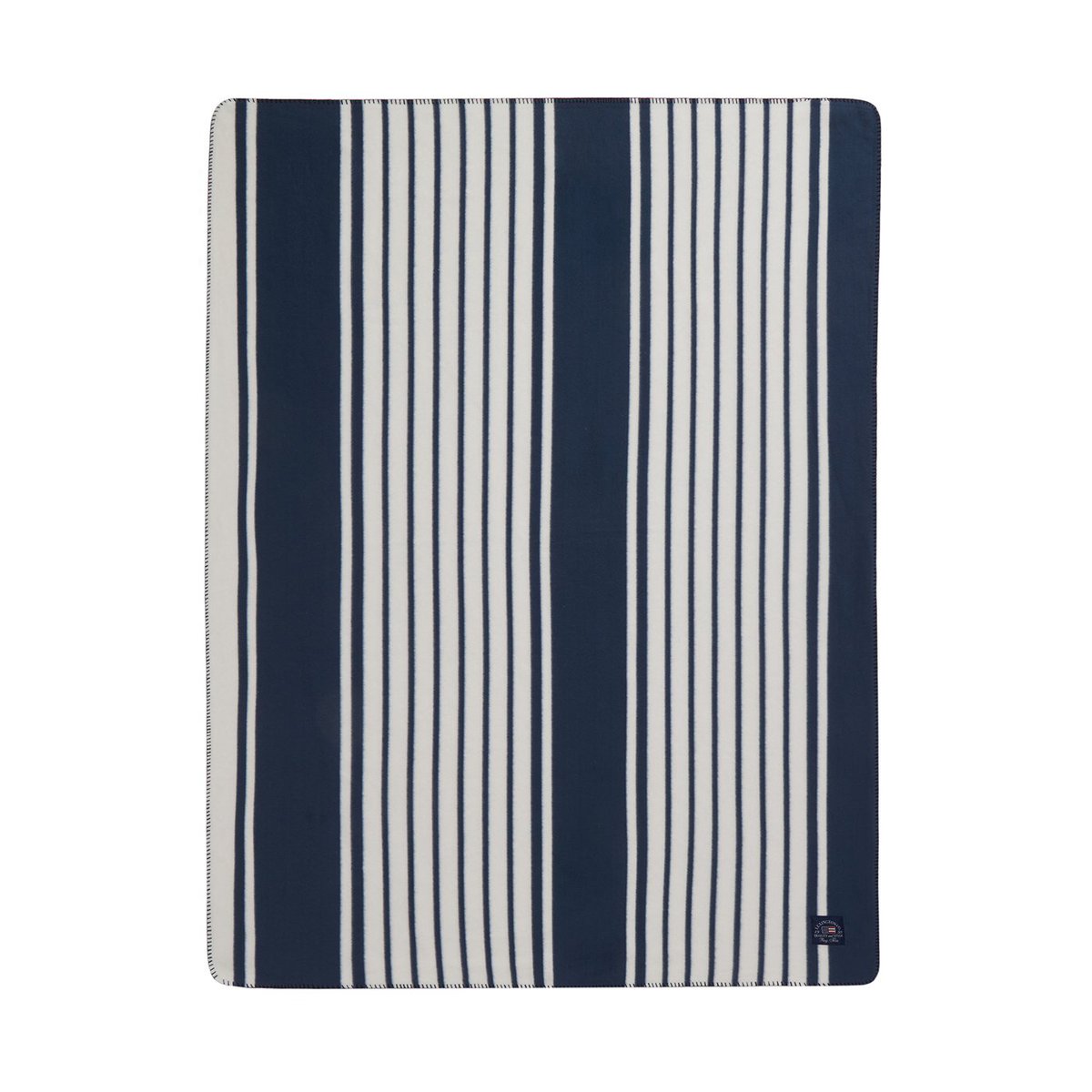 Lexington Striped Recycled Polyester Fleece-Decke 130x170 cm Navy