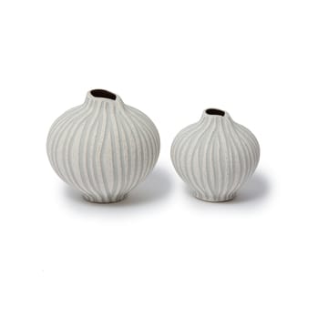 Line Vase - Sand white stone stripe, small - Lindform