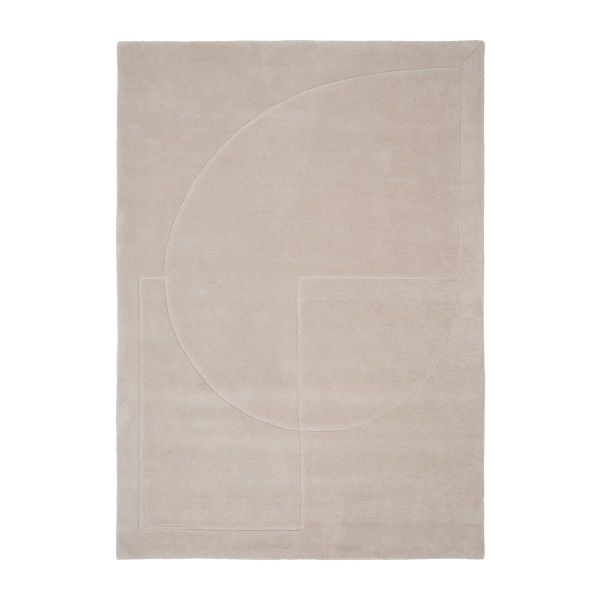 Linie Design Lineal Poem Wollteppich Beige, 140 x 200cm