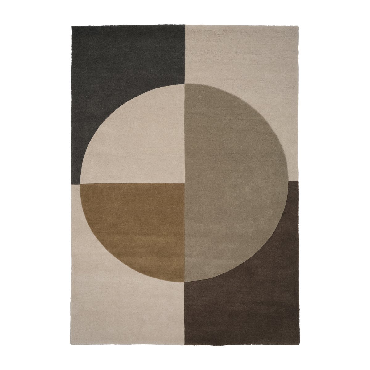 Linie Design Radiality Wollteppich Olive, 140 x 200cm