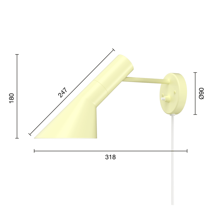 AJ Wandleuchte, Soft lemon Louis Poulsen