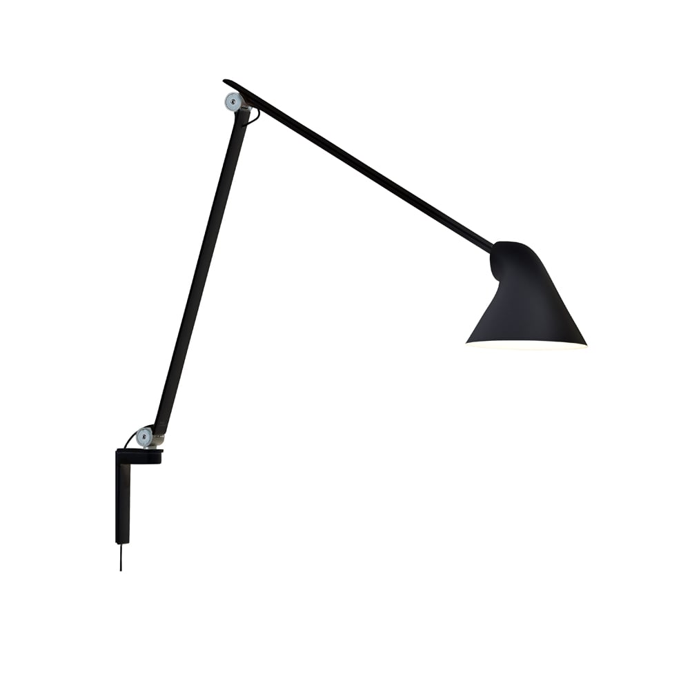 Louis Poulsen NJP Wandleuchte Schwarz, langer Arm, LED, 3000k