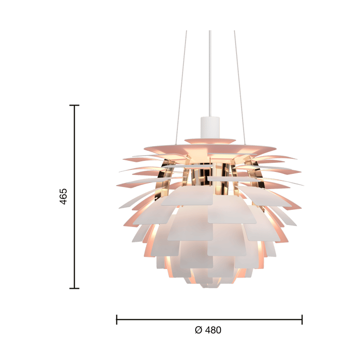 PH Artichoke Anniversary edition Pendelleuchte, Matte white-pale rose Ø48 cm Louis Poulsen