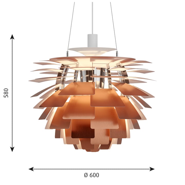 PH Artichoke Pendelleuchte Ø60cm, Kupfer Louis Poulsen