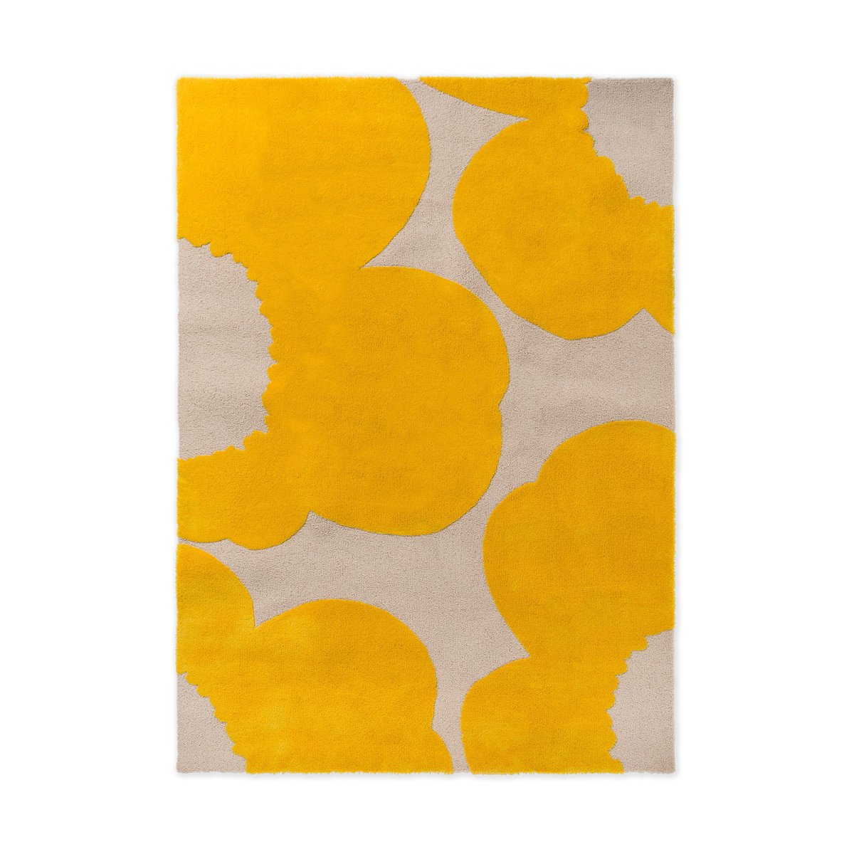 Marimekko Iso Unikko Wollteppich Yellow, 140x200 cm