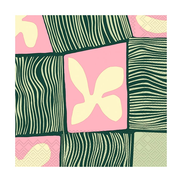 Korkeuksissa Serviette 33x33 cm 20er-Pack - Rose-Green - Marimekko