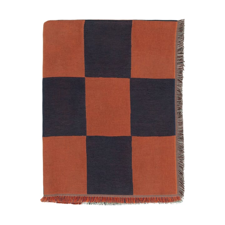 Kukko ja Kana Plaid 130x170 cm - Off white- dark blue-Orange red - Marimekko