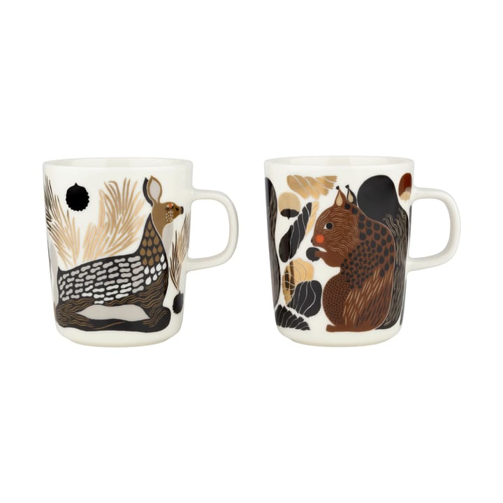 Kurre & Peura Becher 25 cl 2 Teile - White-brown-green - Marimekko