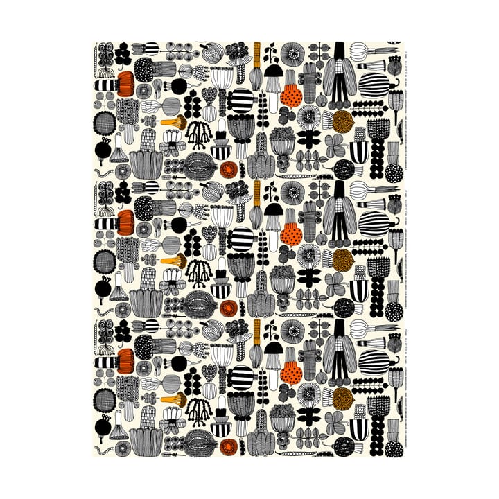 Puutarhurin Parhaat Wachstuch - White-black-orange - Marimekko