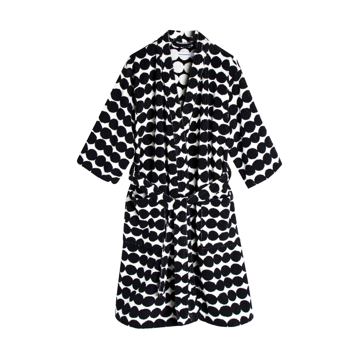 Marimekko Räsymatto Bademantel Black-white, S