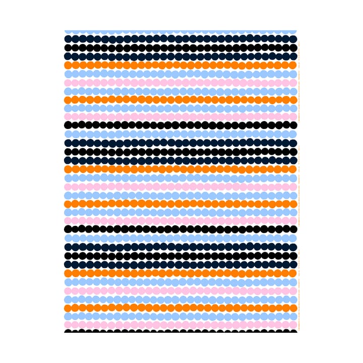 Räsymatto Stoff - White-light blue-orange-pink - Marimekko