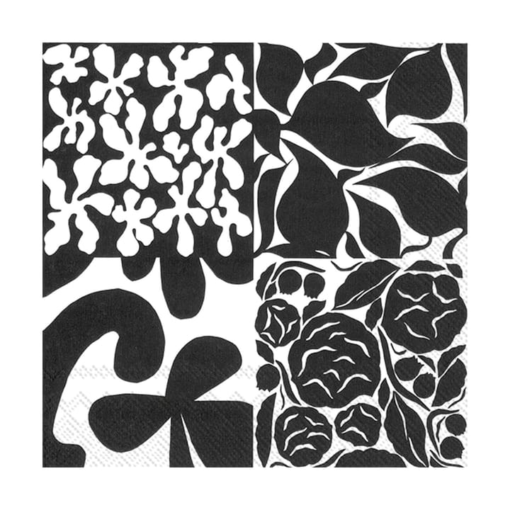 Ruudut Serviette 33x33 cm 20er-Pack, Black Marimekko