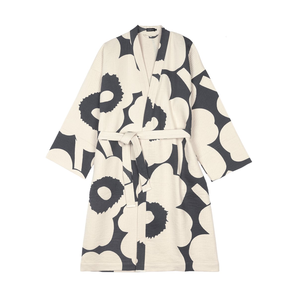 Marimekko Unikko Bademantel Charcoal-off white, L