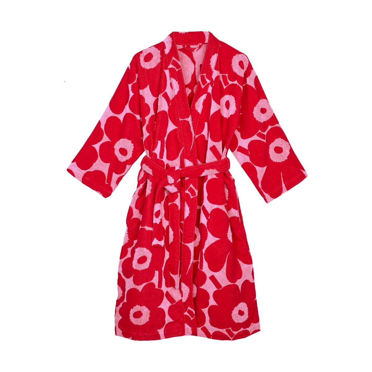 Marimekko Unikko Bademantel Rot, L