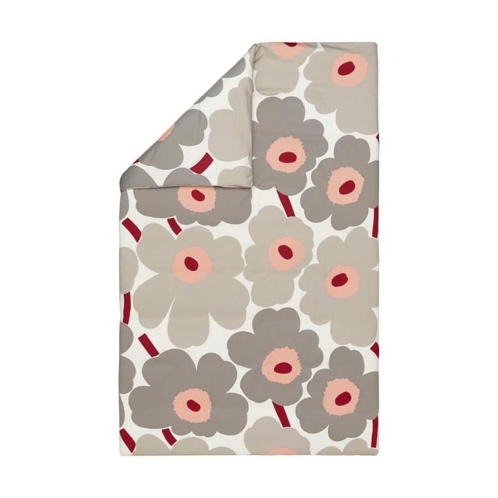 Unikko Bettbezug Satin 150x210 cm - Off white-warm grey-pink - Marimekko