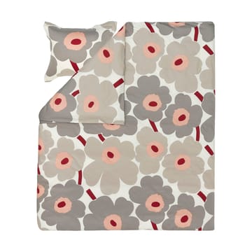 Unikko Bettbezug Satin 240x220 cm - Off white-warm grey-pink - Marimekko