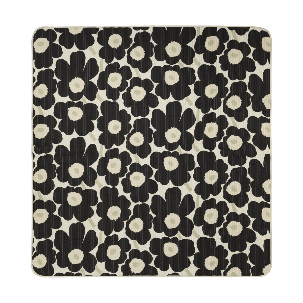 Marimekko Unikko Bettlaken 260 x 260cm Charcoal-sand