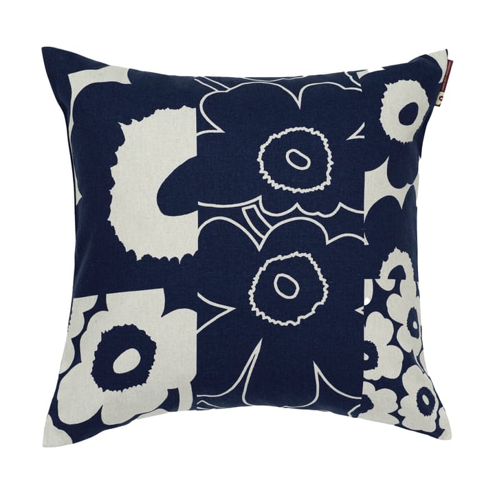 Unikko Collage Kissenbezug 50x50 cm - Linen-dark blue - Marimekko