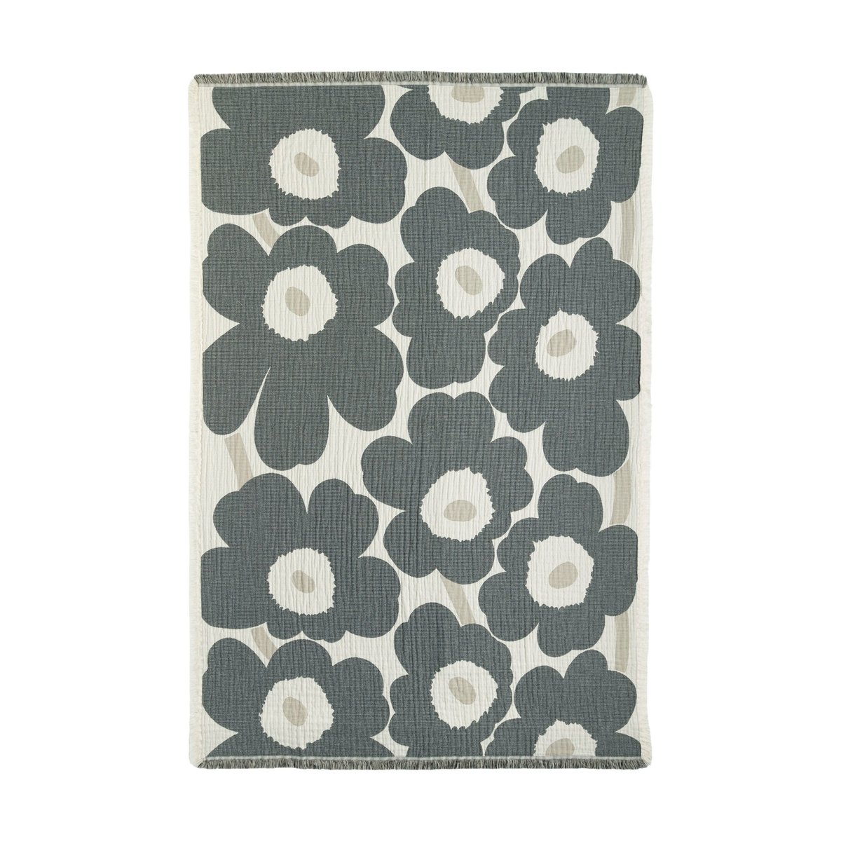 Marimekko Unikko Decke 150x220 cm Off white-charcoal-sand