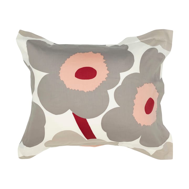 Unikko Kissenbezug Satin 50x60 cm - Off white-warm grey-pink - Marimekko